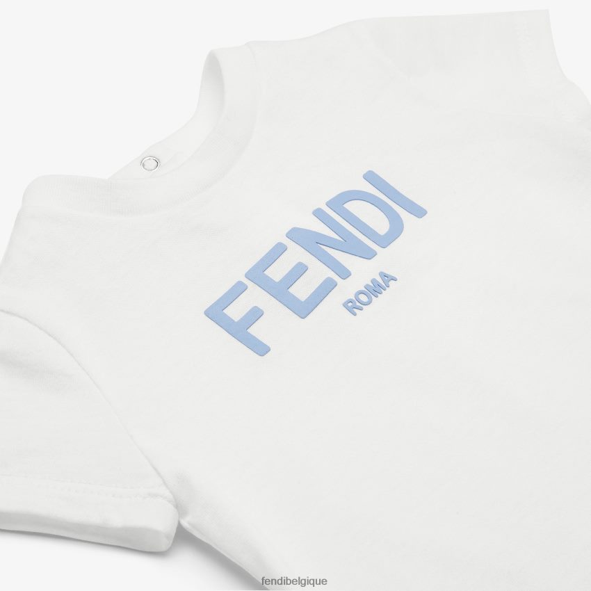 vêtements Fendi t-shirt rome en jersey blanc enfants 8X8J2J2798 Fendi Belgique