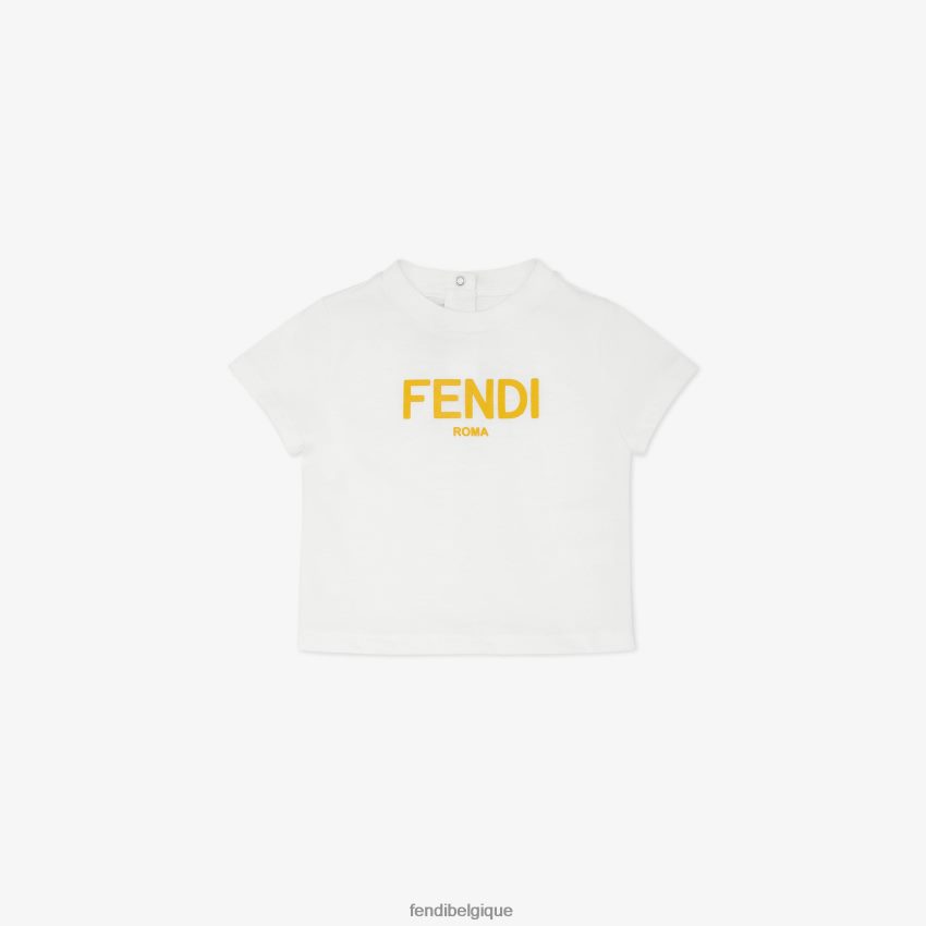 vêtements Fendi t-shirt rome en jersey blanc enfants 8X8J2J2810 Fendi Belgique