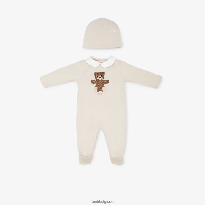 vêtements Fendi trousse ourson en jersey beige enfants 8X8J2J2795 Fendi Belgique