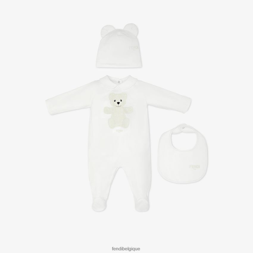 vêtements Fendi trousse ourson en jersey blanc enfants 8X8J2J2778 Fendi Lunette De Soleil