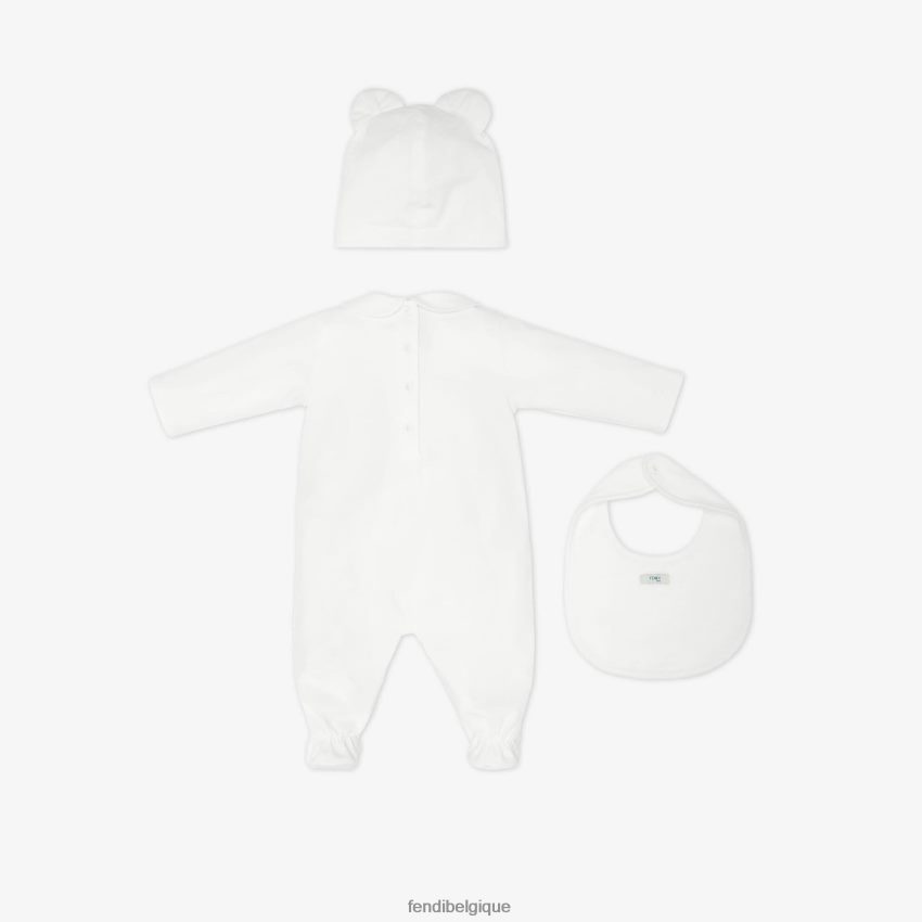 vêtements Fendi trousse ourson en jersey blanc enfants 8X8J2J2778 Fendi Lunette De Soleil
