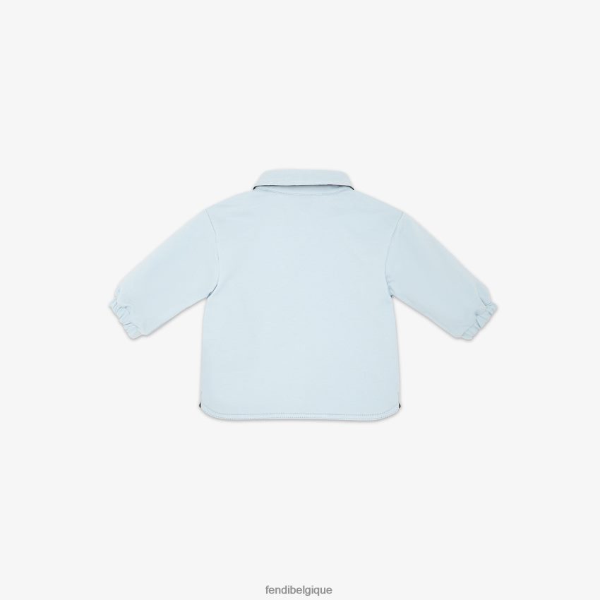 vêtements Fendi veste-chemise réversible en polaire et nylon ff bleu clair enfants 8X8J2J2821 Fendi Sac