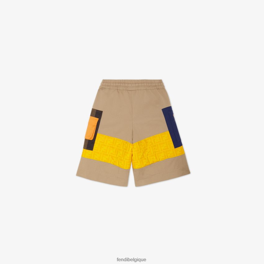 vêtements Fendi bermuda à patchwork de coton multicolore enfants 8X8J2J2963 Fendi Belgique