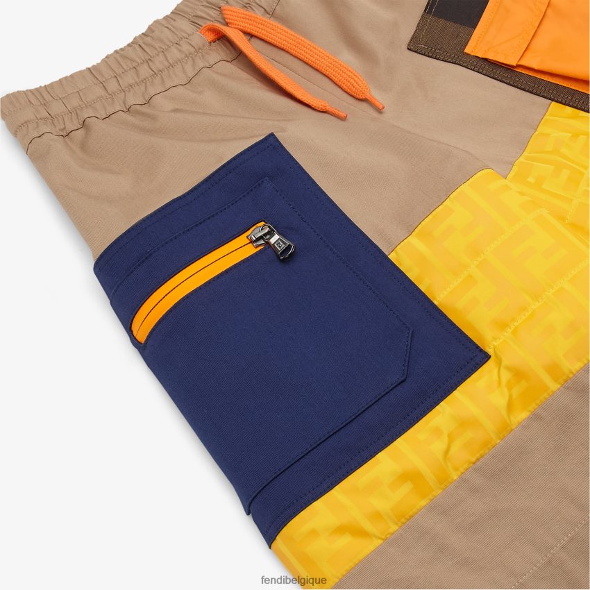 vêtements Fendi bermuda à patchwork de coton multicolore enfants 8X8J2J2963 Fendi Belgique