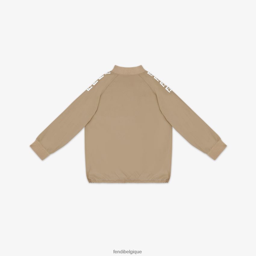 vêtements Fendi sweat-shirt en coton technique avec logo ff beige enfants 8X8J2J2960 Fendi Belgique