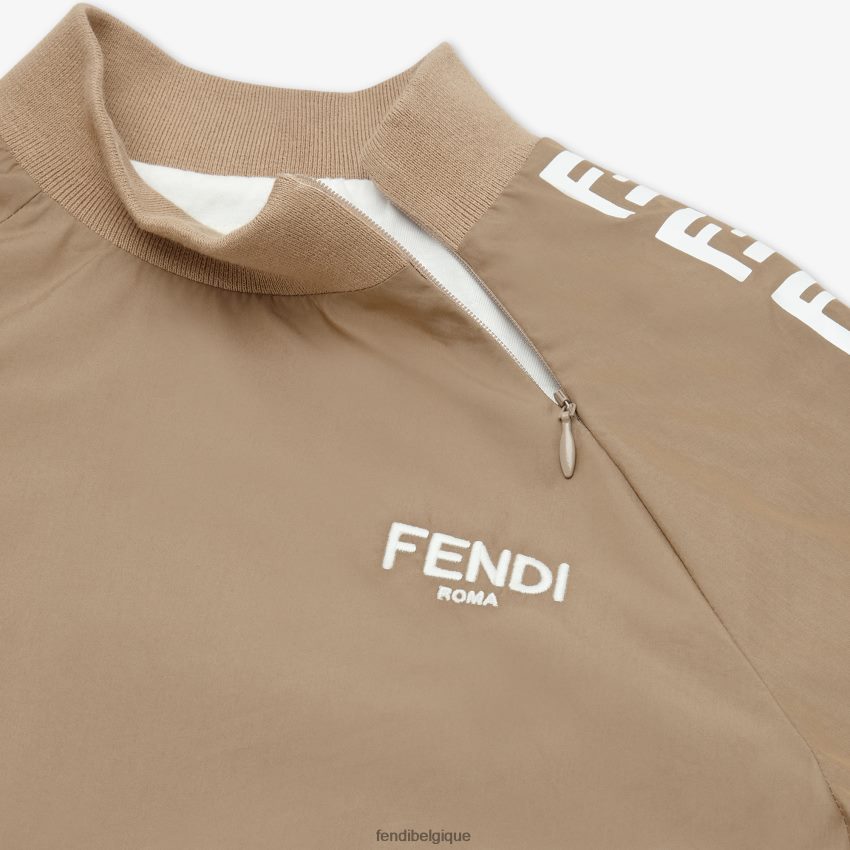 vêtements Fendi sweat-shirt en coton technique avec logo ff beige enfants 8X8J2J2960 Fendi Belgique