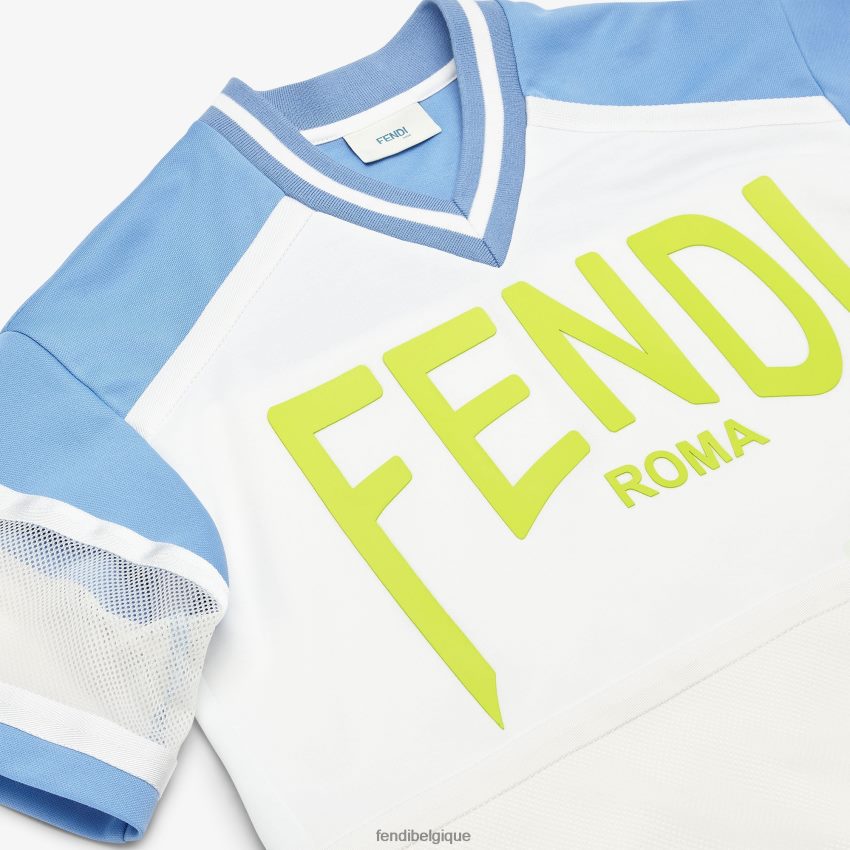 vêtements Fendi t-shirt long en acétate avec inscription blanc enfants 8X8J2J2968 Fendi Sac