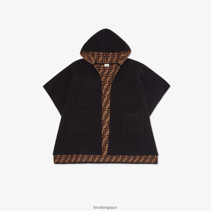 vêtements Fendi cape réversible à logo noir enfants 8X8J2J2861 Fendi Belgique