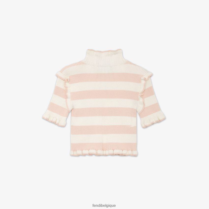vêtements Fendi haut en tricot crème rose enfants 8X8J2J2893 Fendi Sac