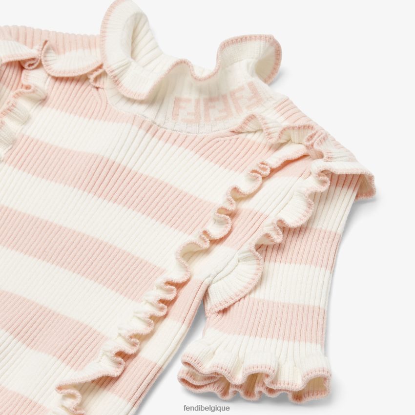 vêtements Fendi haut en tricot crème rose enfants 8X8J2J2893 Fendi Sac