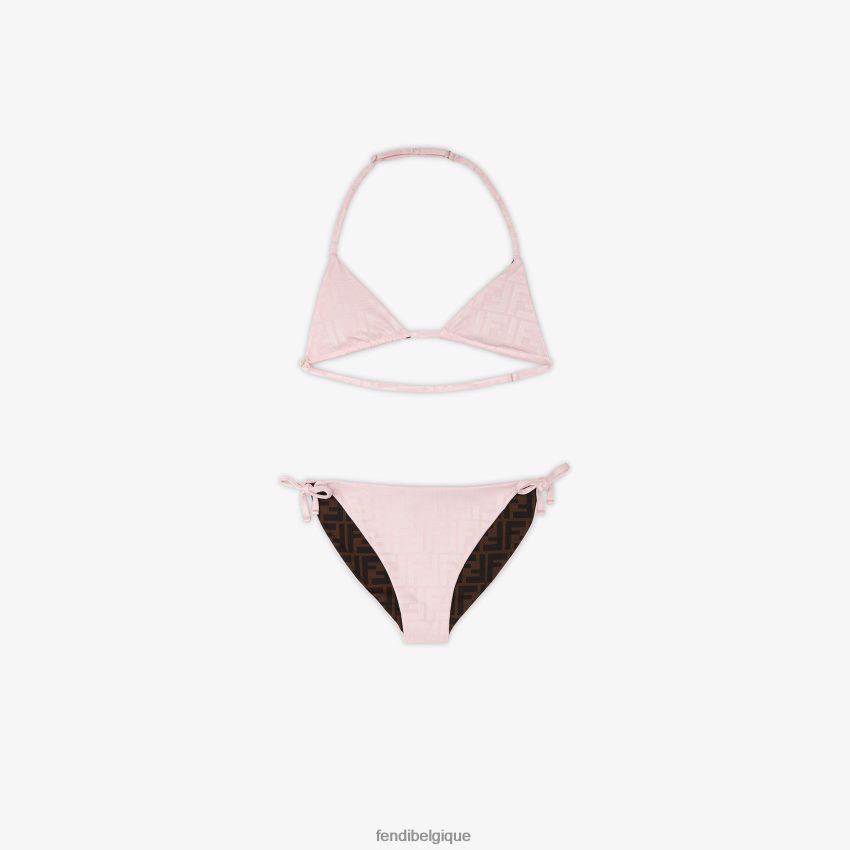 vêtements Fendi maillot de bain bikini réversible en lycra rose enfants 8X8J2J2912 Fendi Belgique