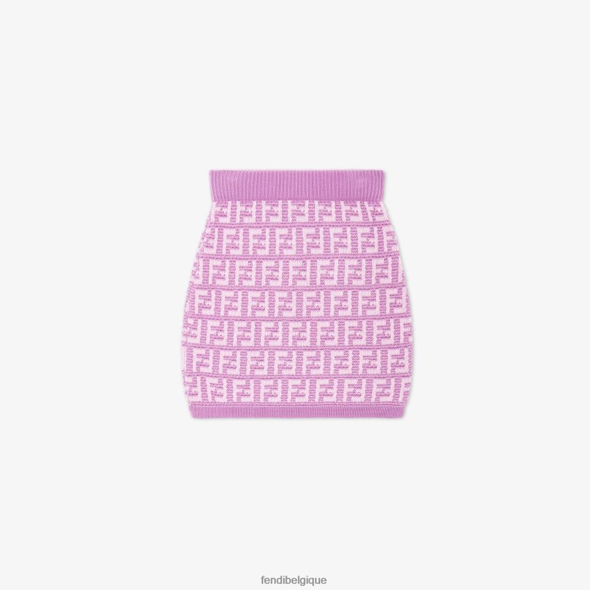 vêtements Fendi mini-jupe en tricot de coton lilas violet enfants 8X8J2J2928 Fendi Lunette De Soleil
