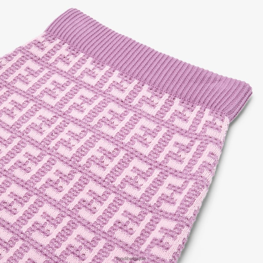 vêtements Fendi mini-jupe en tricot de coton lilas violet enfants 8X8J2J2928 Fendi Lunette De Soleil