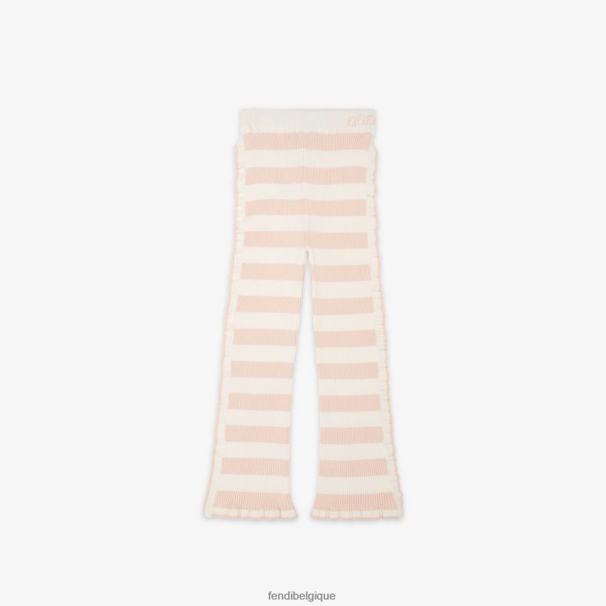 vêtements Fendi pantalon en tricot crème rose enfants 8X8J2J2892 Fendi Lunette De Soleil