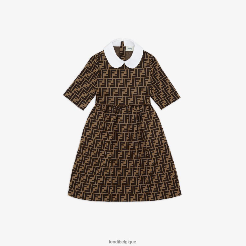 vêtements Fendi robe en tissu junior avec logo all-over blanc enfants 8X8J2J2955 Fendi Lunette De Soleil