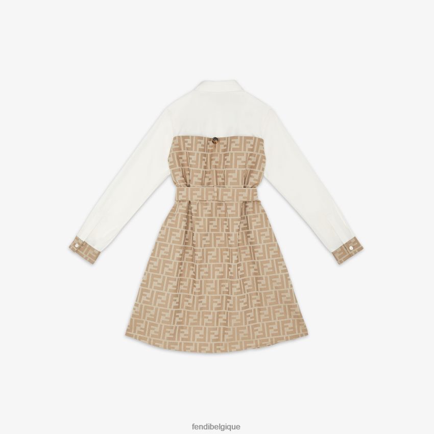 vêtements Fendi robe ff en coton et popeline blanc enfants 8X8J2J2885 Fendi Belgique