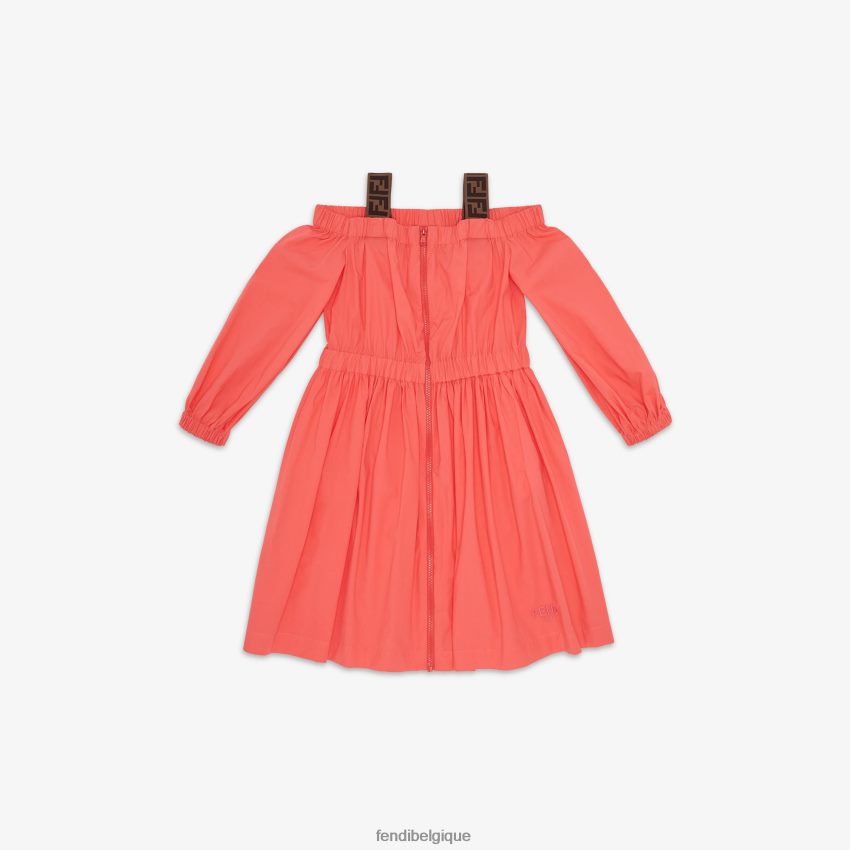 vêtements Fendi robe junior en gabardine corail rouge enfants 8X8J2J2924 Fendi Belgique