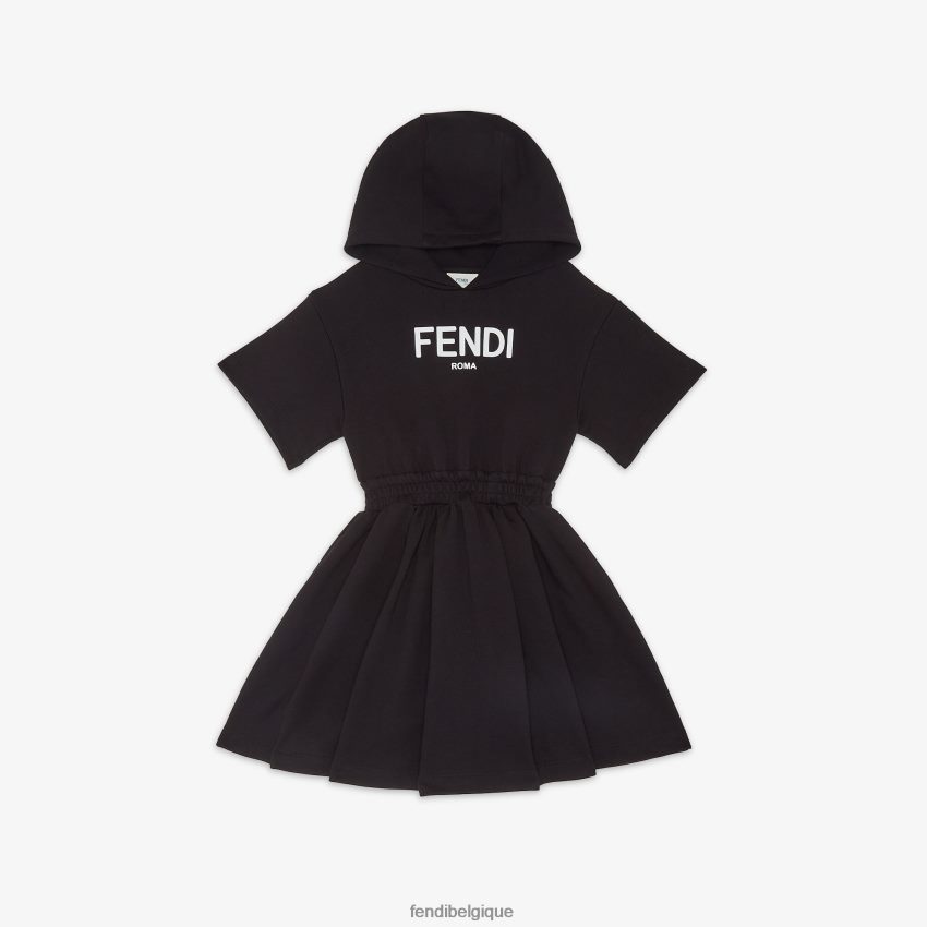 vêtements Fendi robe rom en polaire noir enfants 8X8J2J2882 Fendi Belgique