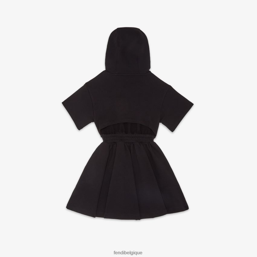 vêtements Fendi robe rom en polaire noir enfants 8X8J2J2882 Fendi Belgique