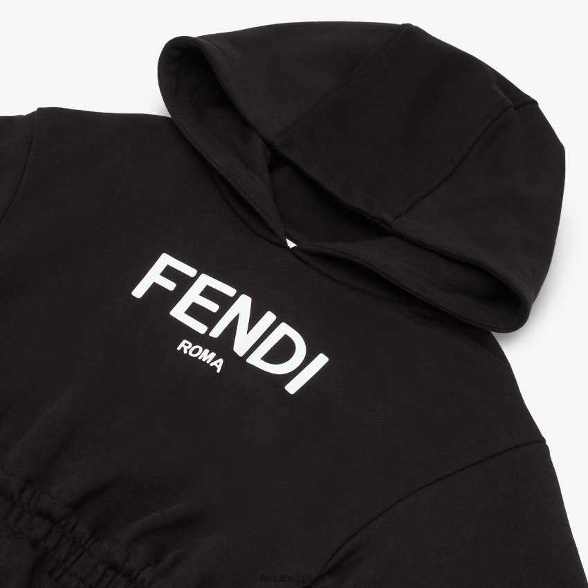 vêtements Fendi robe rom en polaire noir enfants 8X8J2J2882 Fendi Belgique
