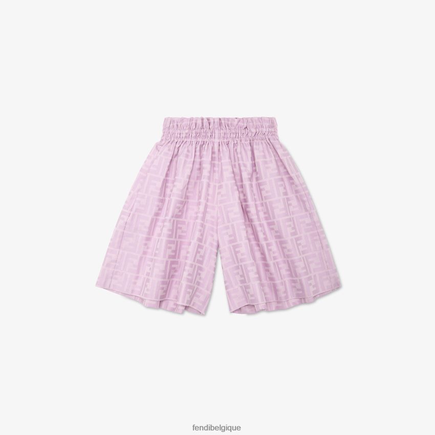 vêtements Fendi short en coton ff lilas violet enfants 8X8J2J2930 Fendi Belgique
