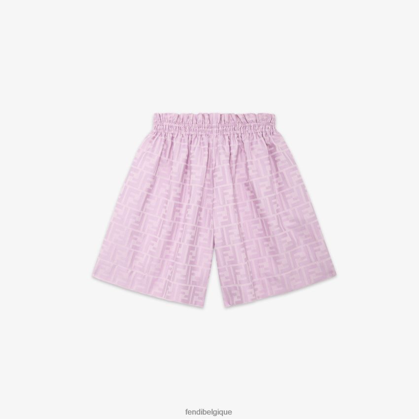 vêtements Fendi short en coton ff lilas violet enfants 8X8J2J2930 Fendi Belgique