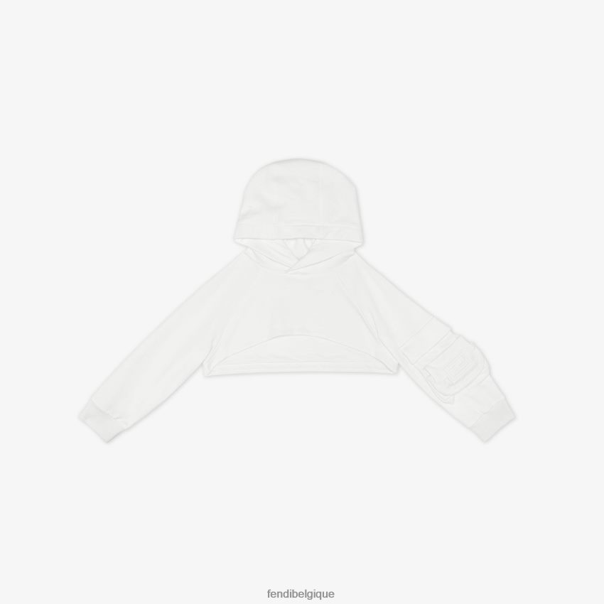 vêtements Fendi sweat court avec baguette blanc enfants 8X8J2J2904 Fendi Lunette De Soleil