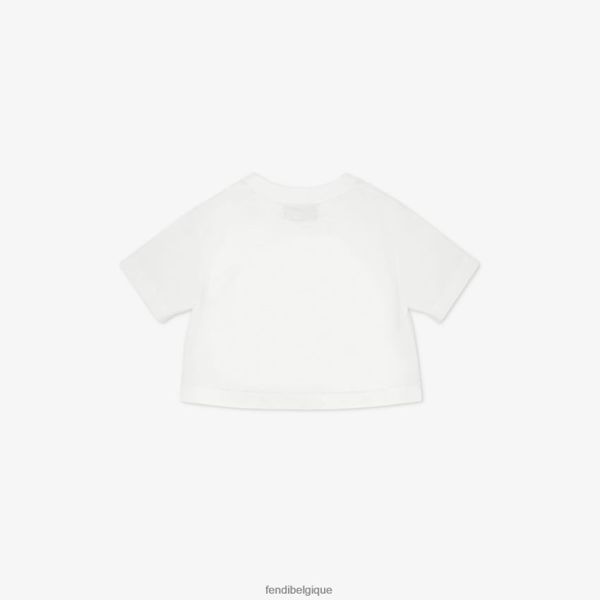 vêtements Fendi t-shirt court en jersey à imprimé multiple blanc enfants 8X8J2J2875 Fendi Sac