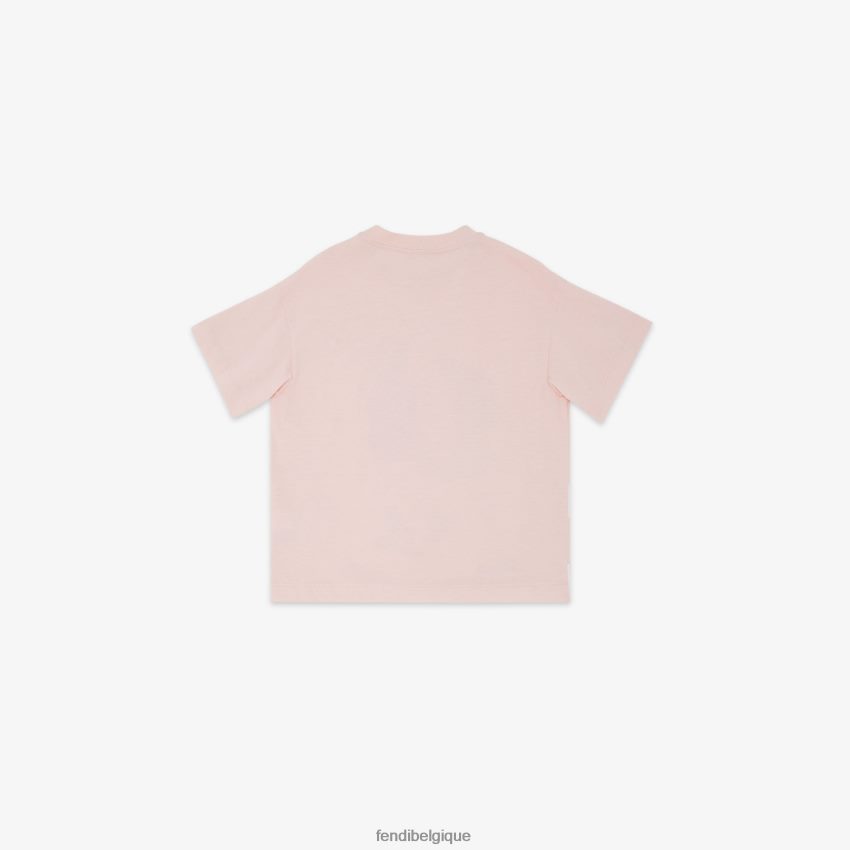 vêtements Fendi t-shirt en jersey avec imprimé rose enfants 8X8J2J2886 Fendi Lunette De Soleil