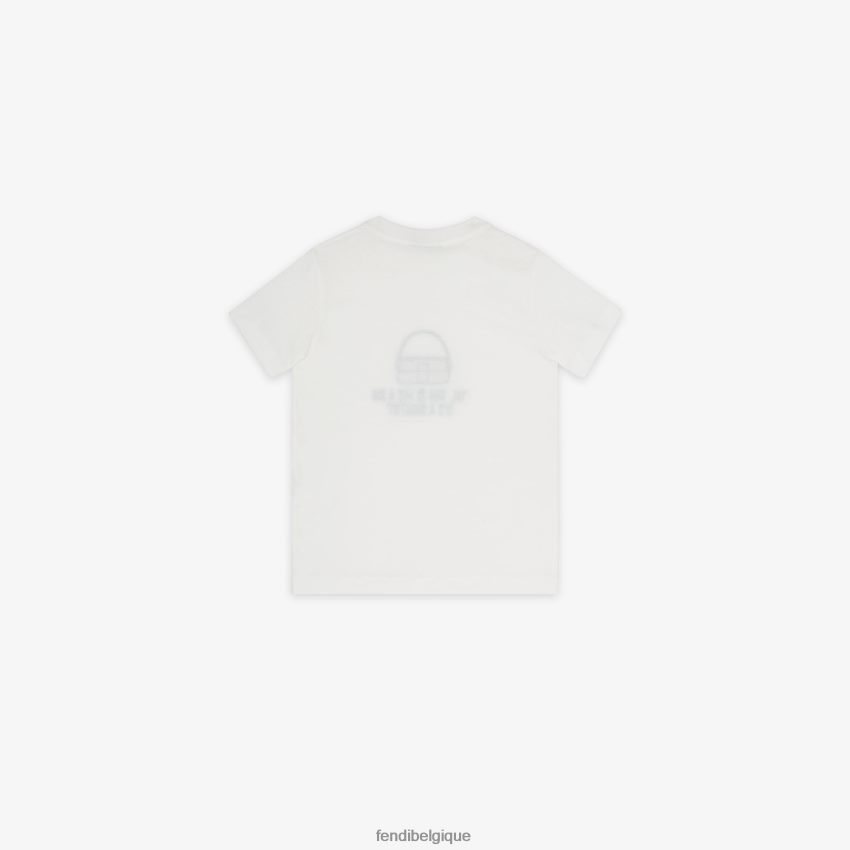 vêtements Fendi t-shirt junior en jersey avec broderie blanc enfants 8X8J2J2920 Fendi Sac