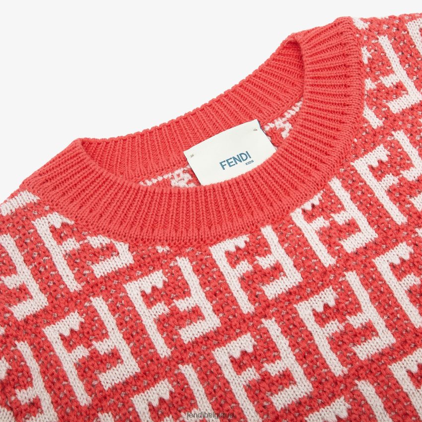 vêtements Fendi top junior en maille corail multicolore enfants 8X8J2J2921 Fendi Belgique