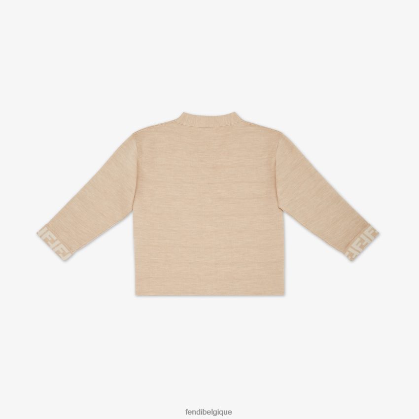 vêtements Fendi cardigan junior en laine beige enfants 8X8J2J2852 Fendi Belgique