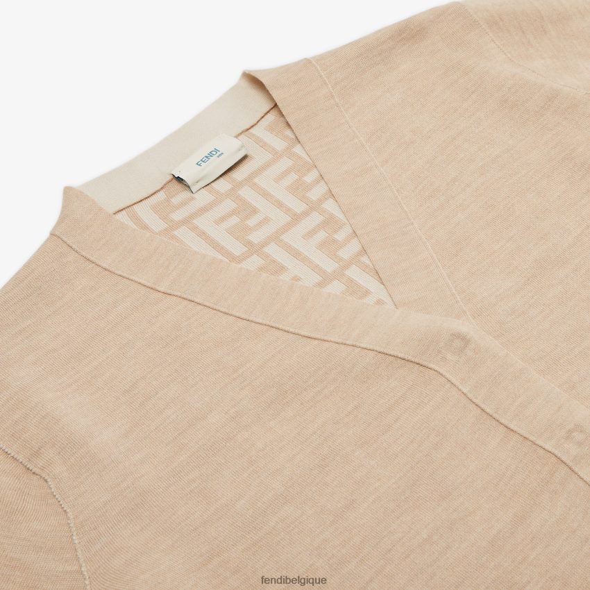 vêtements Fendi cardigan junior en laine beige enfants 8X8J2J2852 Fendi Belgique
