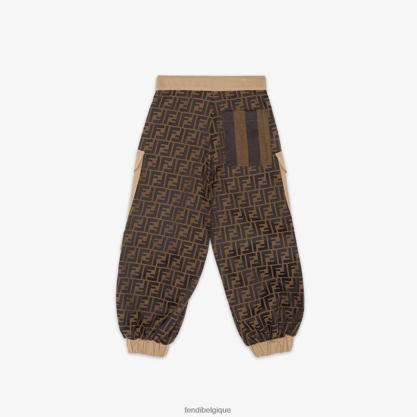 vêtements Fendi pantalon ff en tissu jacquard et gabardine beige enfants 8X8J2J2905 Fendi Sac
