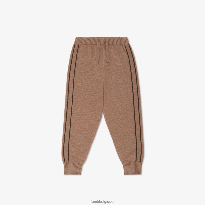 vêtements Fendi pantalon junior en maille pur cachemire caramel mode enfants 8X8J2J2879 Fendi Belgique