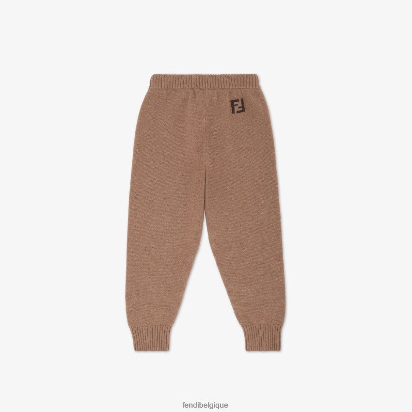vêtements Fendi pantalon junior en maille pur cachemire caramel mode enfants 8X8J2J2879 Fendi Belgique