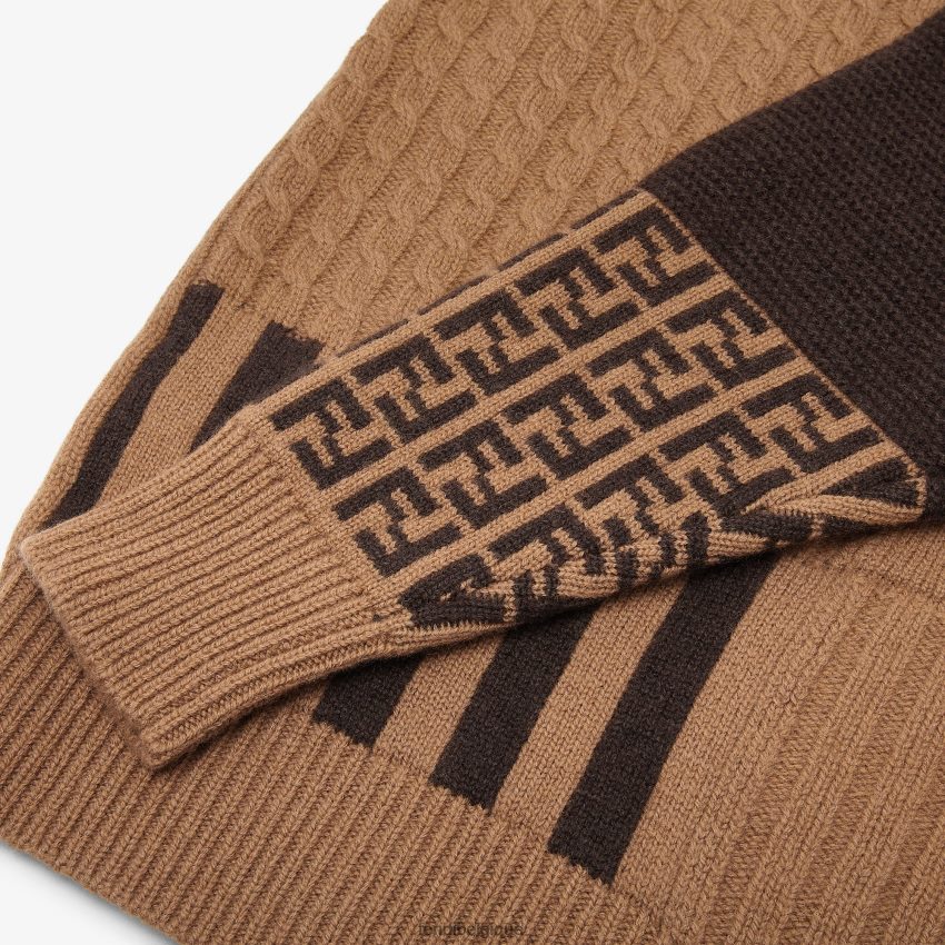 vêtements Fendi pull junior en laine tabac brun enfants 8X8J2J2848 Fendi Sac