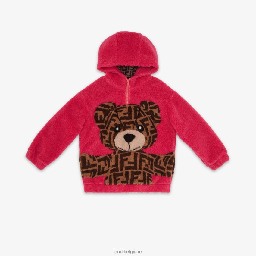 vêtements Fendi sweat en laine fuchsia ours en peluche rose enfants 8X8J2J2855 Fendi Belgique