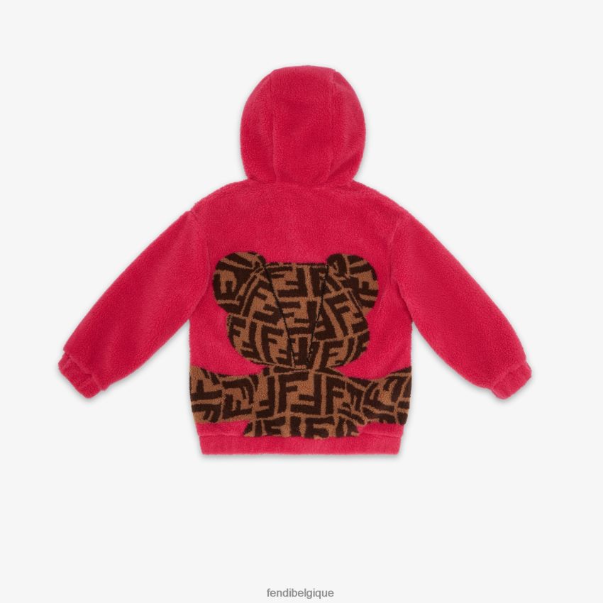 vêtements Fendi sweat en laine fuchsia ours en peluche rose enfants 8X8J2J2855 Fendi Belgique