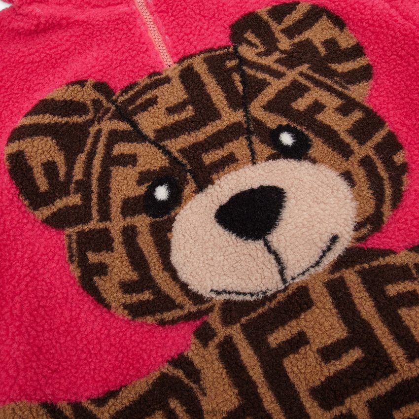 vêtements Fendi sweat en laine fuchsia ours en peluche rose enfants 8X8J2J2855 Fendi Belgique