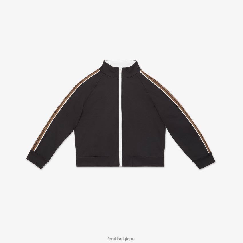 vêtements Fendi sweat junior en tissu technique noir enfants 8X8J2J2948 Fendi Belgique