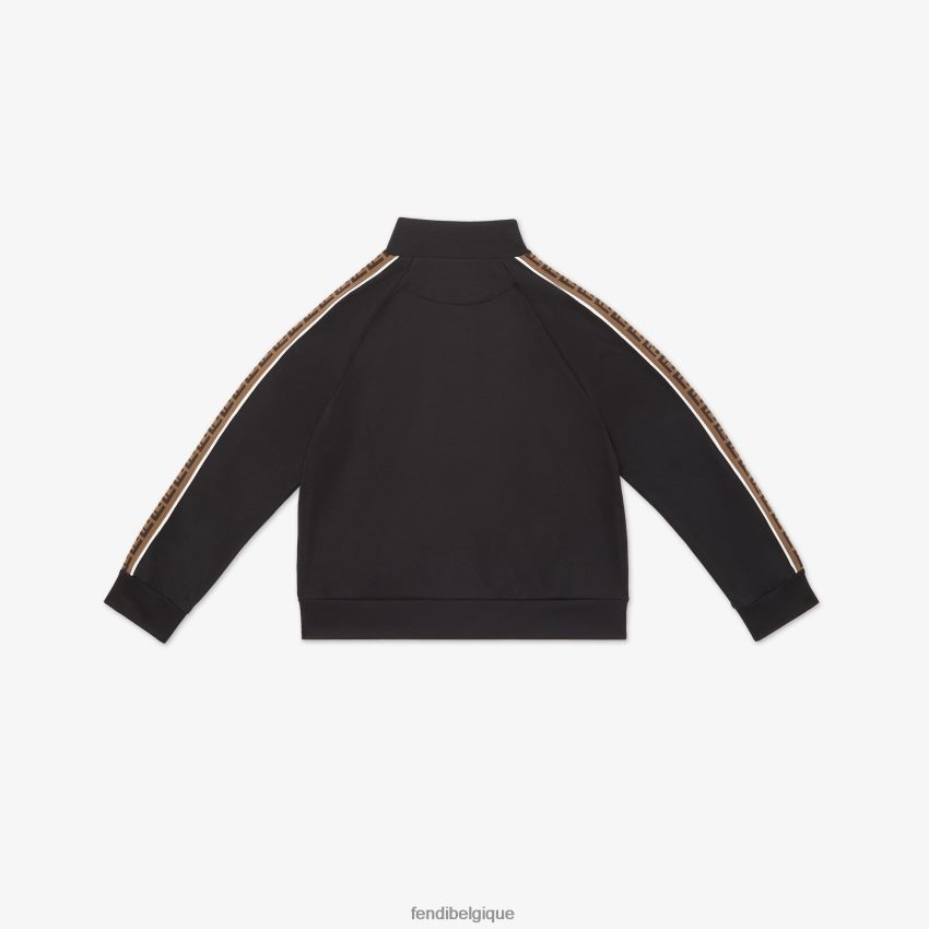 vêtements Fendi sweat junior en tissu technique noir enfants 8X8J2J2948 Fendi Belgique