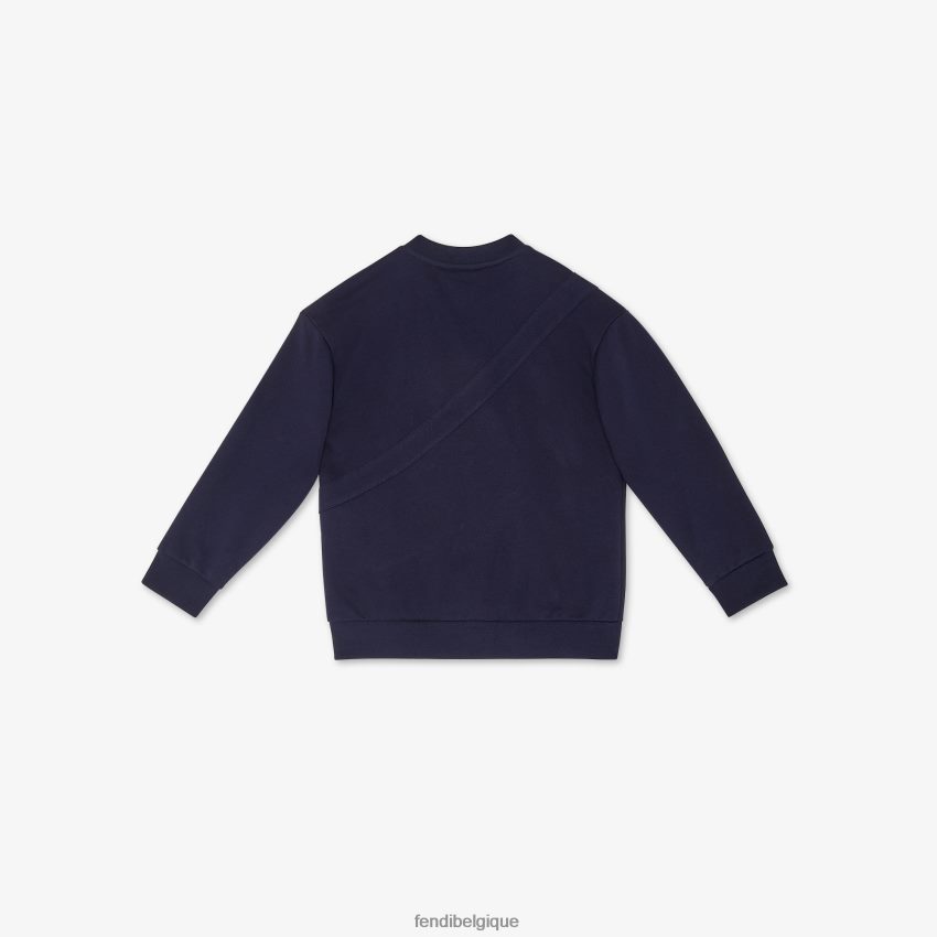 vêtements Fendi sweat marine avec grosse baguette bleu enfants 8X8J2J2888 Fendi Belgique