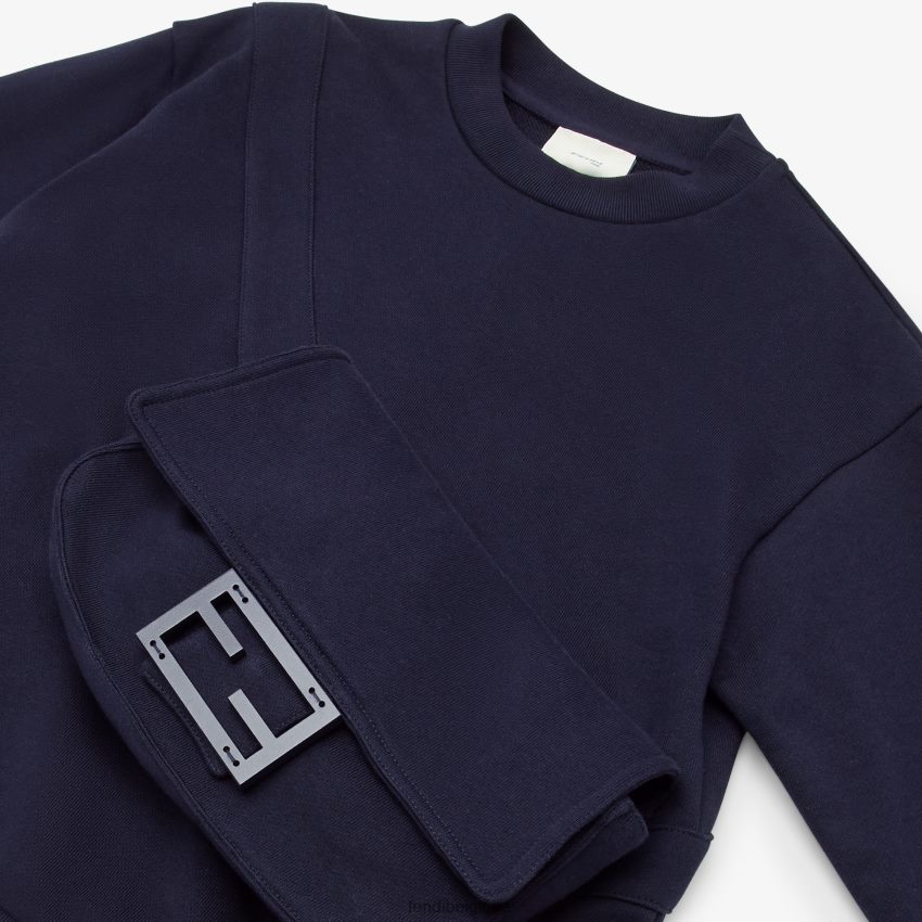vêtements Fendi sweat marine avec grosse baguette bleu enfants 8X8J2J2888 Fendi Belgique