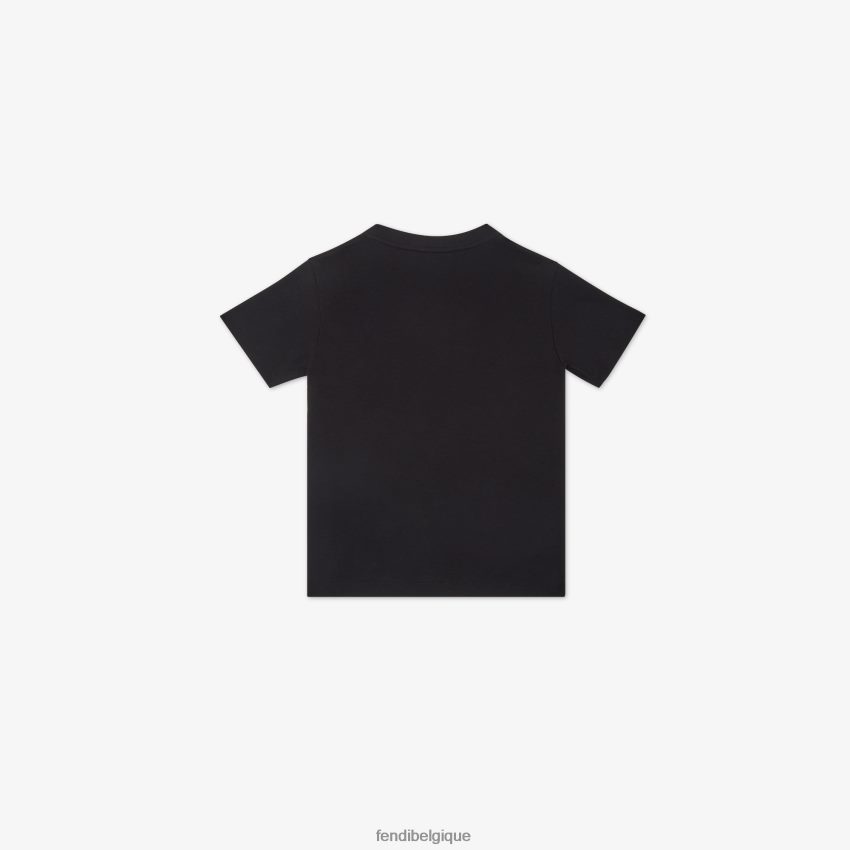 vêtements Fendi t-shirt en jersey avec inscription noir enfants 8X8J2J2883 Fendi Lunette De Soleil