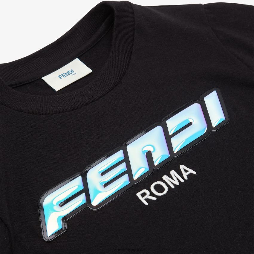 vêtements Fendi t-shirt en jersey avec inscription noir enfants 8X8J2J2883 Fendi Lunette De Soleil