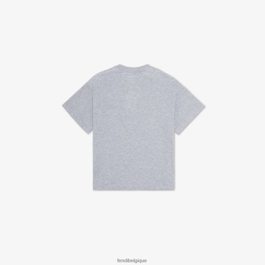 vêtements Fendi t-shirt junior en jersey avec imprimé fluo gris enfants 8X8J2J2873 Fendi Belgique