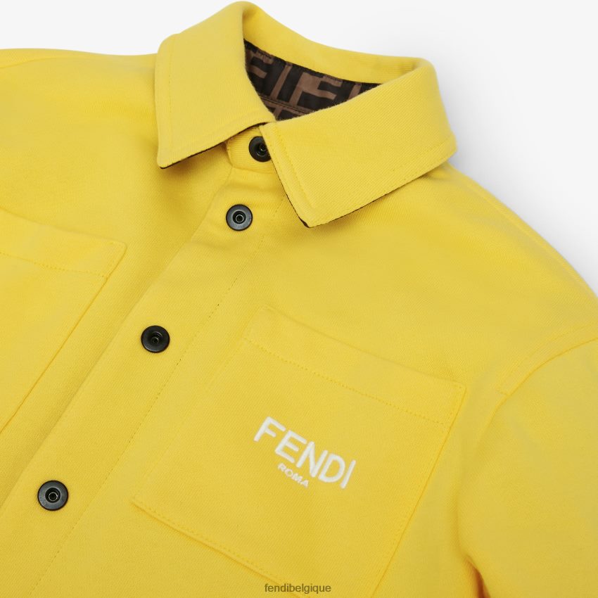 vêtements Fendi veste-chemise réversible en polaire et nylon ff jaune enfants 8X8J2J2908 Fendi Sac