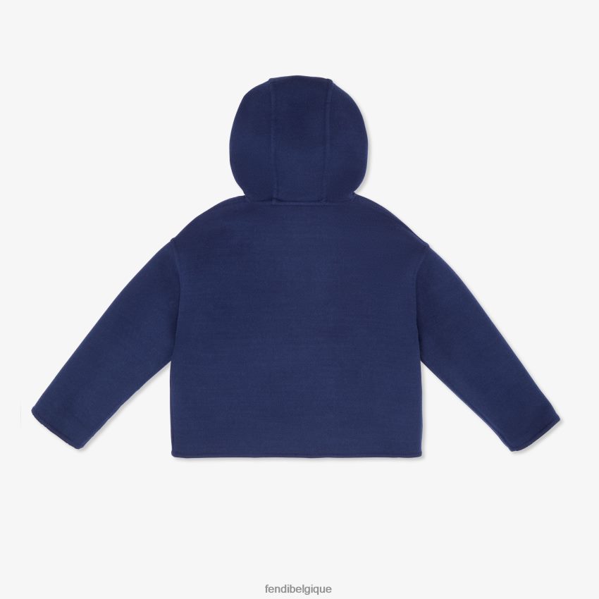 vêtements Fendi veste en drap de laine double face avec logo bleu enfants 8X8J2J2851 Fendi Sac