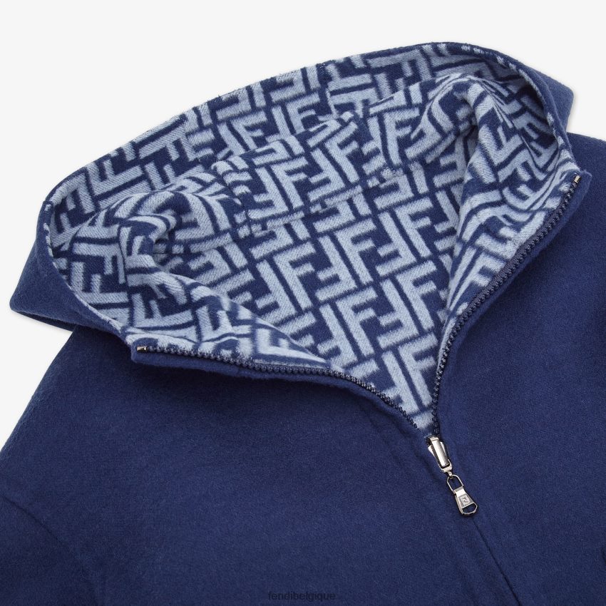 vêtements Fendi veste en drap de laine double face avec logo bleu enfants 8X8J2J2851 Fendi Sac